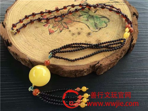 天然精编血泊链白花圆珠项链