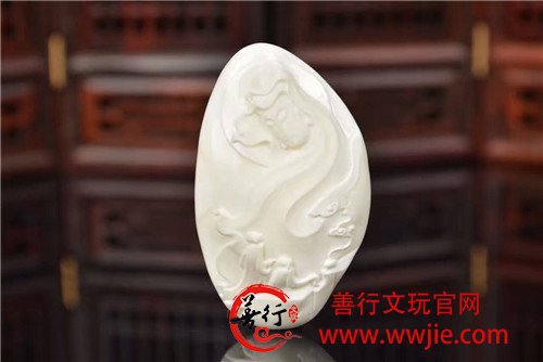 顶级瓷白颇有意蕴的观音牌牌