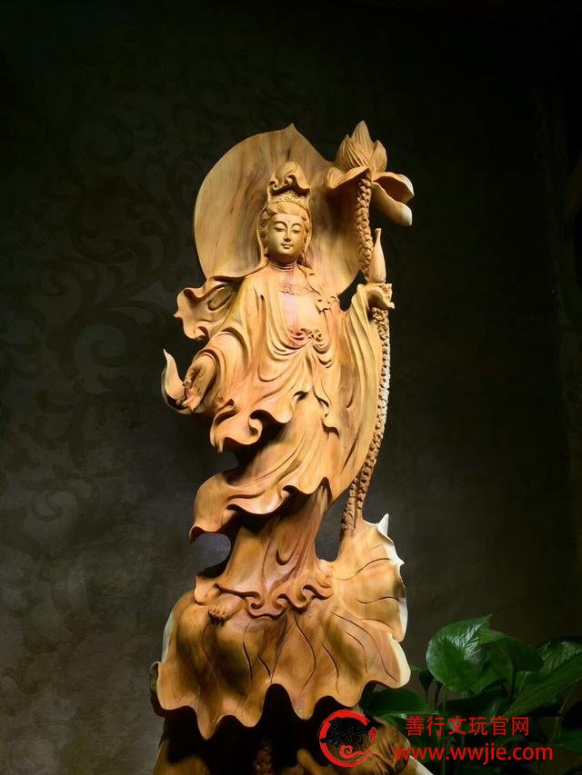 崖柏精品摆件，莲花观世音