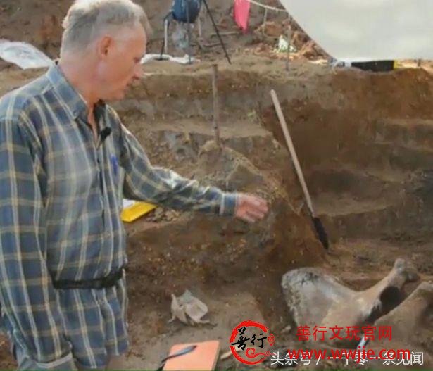 俄罗斯科学家发现3.15米长猛犸象牙，还以为一小块结果挖出一大根